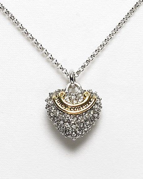 Juicy Couture Pave Heart Wish Necklace 15l In Silver Lyst