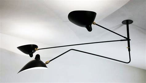 3 Arm Ceiling Light Fixed And Rotating By Serge Mouille Switch Modern