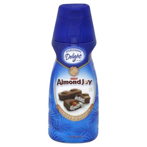 Sodium caseinate (sodium caseinate is not a source of lactose), (a milk derivative), dipotassium phosphate, carrageenan, mono and diglycerides, natural and artificial flavors, sodium stearoyl lactylate, salt. International Delight Almond Joy Coffee Creamer - Shop Coffee Creamer at H-E-B