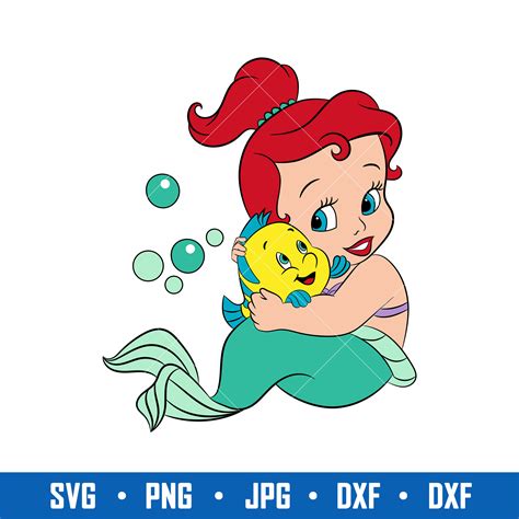 Baby Ariel Svg Little Mermaid Svg Mermaid Svg Disney Prin Inspire