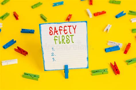 Handwriting Text Safety First Concept Meaning Used To Say That The