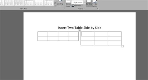 How To Make Two Tables Side By Side In Microsoft Word
