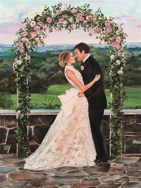 Wedding Painting From Photos T For Bride And Groom Wedding Etsy