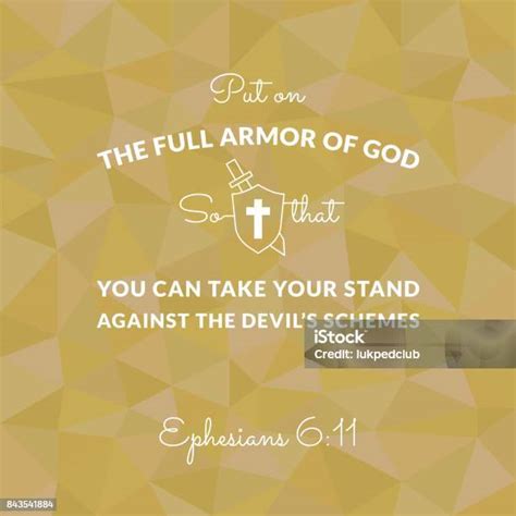 Bible Verse From Ephesians On Polygon Background Put On The Full Armor