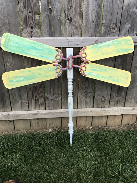 Fan Blade Dragonfly Metal Garden Art Ceiling Fan Crafts Dragonfly