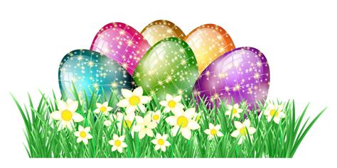 Glitter Easter Eggs In Grass Stock Illustration Illustration Of