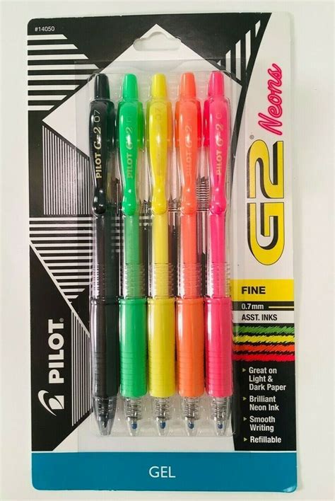 Vibrant Neon Gel Pens Pilot G2 Fine Point 07