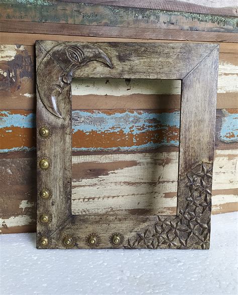 Wood Picture Frame Photo Frame Hand Made And Carved Unique Etsy Uk