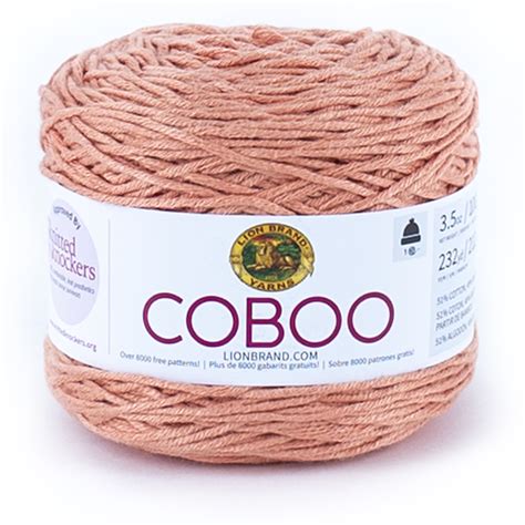 Lion Brand Yarn Coboo Peach Natural Fiber Light Cottonrayon From
