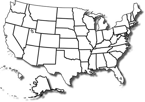 Map Of Usa With States Outline Blank