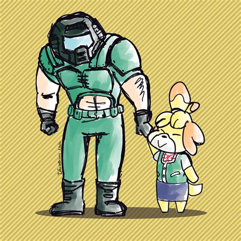 Doom Guy And Isabelle By Infinitebrians On Newgrounds