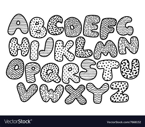 Funny Alphabet Coloring Page Royalty Free Vector Image