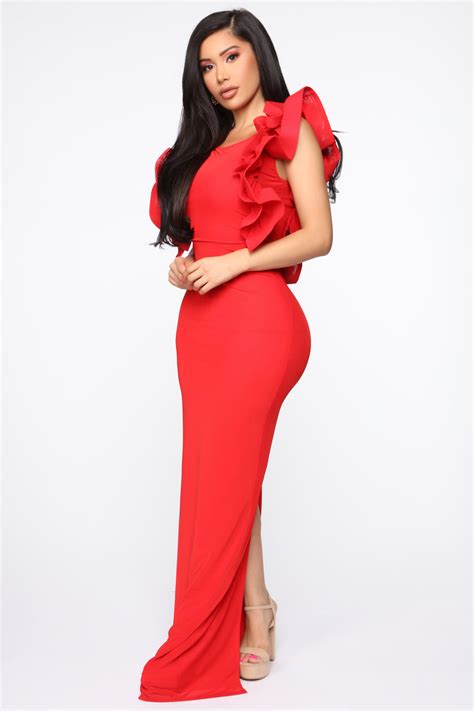 Always A Good Time Ruffle Maxi Dress Red Fashion Nova Dresses Fashion Nova