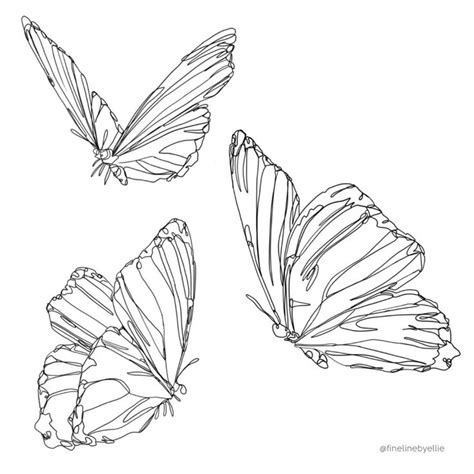 Fine Line Butterfly Tattoo Designs Butterfly Tattoo Designs Abstract