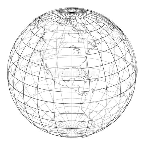 Globe Contour Of The Globe Vector Illustration Stock Illustration