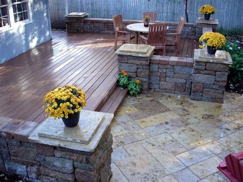 Wood Deck With Paver Patio