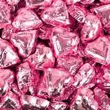 Pink Foil Wrapped Chocolate Hearts