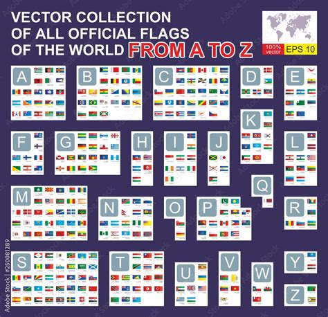 Fototapeta Collection Of All Official Flags Of The World Arranged In