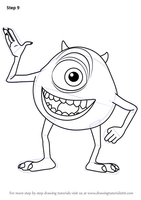 Learn How To Draw Michael Wazowski From Monsters Inc Monsters Inc Step By Step Drawing