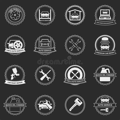 Vector Car Service Emblems And Badges Stock Vector Illustration Of