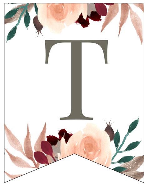 Fall Floral Alphabet Banner Letters Free Printable Paper Trail Design