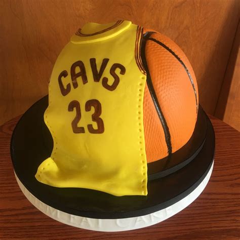 Cavaliers Fondant Jersey And Basketball Birthday Cake Peridotsweets Basketball Birthday Cake