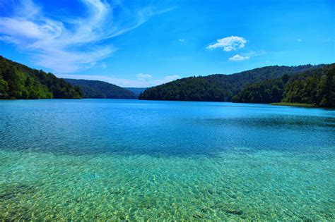 Lake Landscape Under Skies At Plitvice Lake National Park Croatia