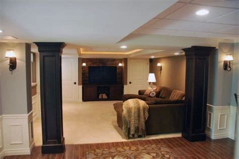 Includes a gym, office, open home theater, sitting area, storage area, full bathroom, and more. Top 50 Best Basement Pole Ideas - Downstairs Column Cover ...