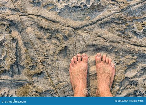 Human Barefeet On A Stone Background Stock Photo Image Of Copyspace Naked