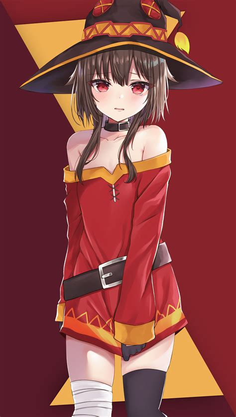 วอลเปเปอร์ Kono Subarashii Sekai พรรณี Shukufuku Wo Megumin สาวอะนิเมะ หมวกแม่มด ผ้าพันแผล