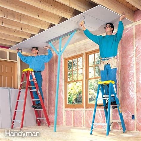 Install Drywall Ceiling Yourself How To Hang Sheet Rock How To Hang