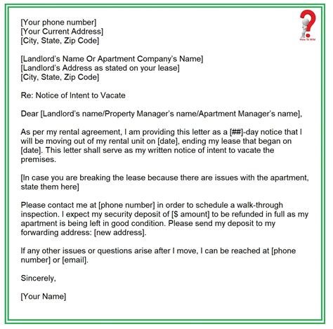Sample Notice Letter To Tenant To Move Out Word