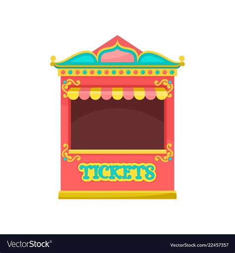 Red Ticket Booth Amusement Park Element Royalty Free Vector