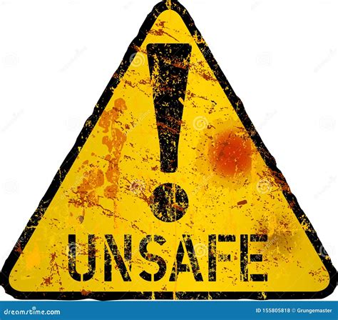 Unsafe And Danger Computer Virus Warning Sign Worn And Grugy Vector