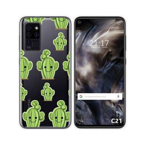 Funda Gel Transparente Oukitel C21 Diseño Cactus con Ofertas en