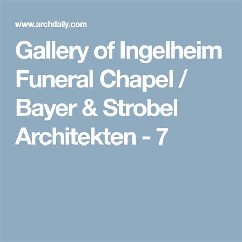 Gallery Of Ingelheim Funeral Chapel Bayer And Strobel Architekten 7