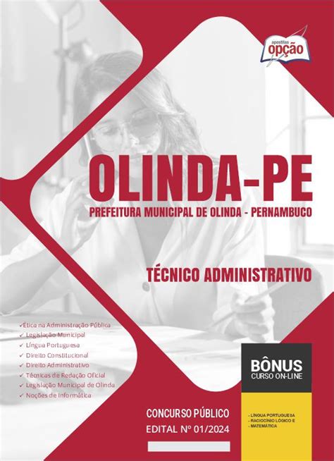 Apostila Prefeitura de Olinda PE em PDF Técnico Administrativo 2024