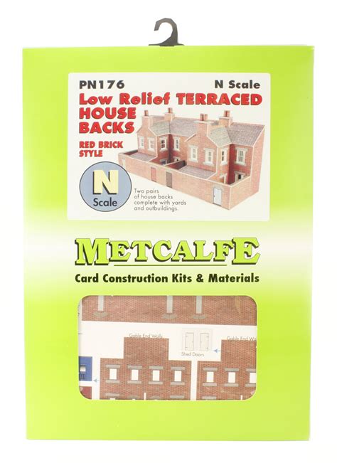 Metcalfe Pn176 Low Relief Terrace House Backs Red Brick Card Kit