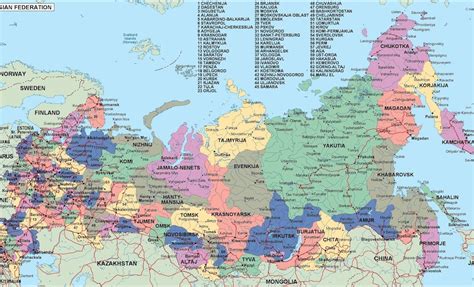 Russia Political Map Illustrator Vector Eps Maps Eps Illustrator Map
