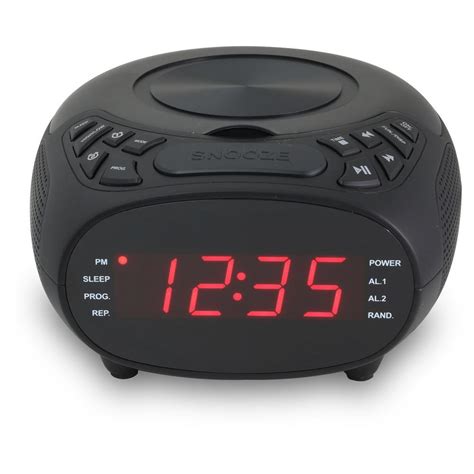 Gpx Dual Alarm Clock Fm Radio With Cd Player Cc318b The Home Depot