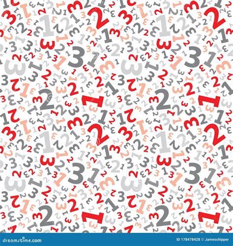 Red 123 Number Background Seamless Stock Vector Illustration Of Code
