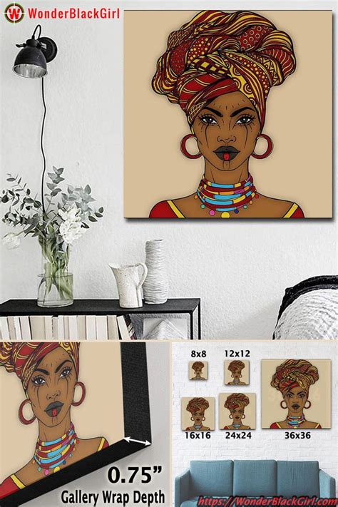 African American Framed Wall Art Melanin Lady Afro Girl African