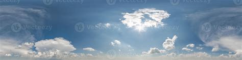 Seamless Clear Blue Sky Hdri Panorama 360 Degrees Angle View With