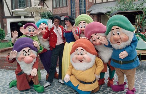 Michael Jackson With Snow White And The Seven Dwarfs In Encino