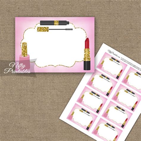 Makeup Labels Cosmetics Food Labels Party Decorations Pink Etsy