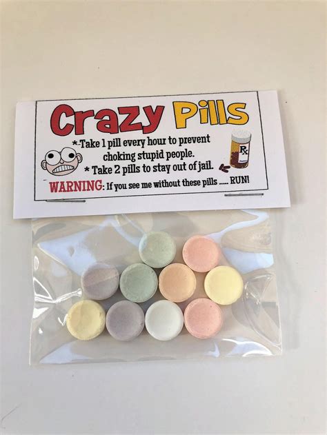 Crazy Pills Funny Gag T Bags Silly Prank Goody Bags Etsy In 2020