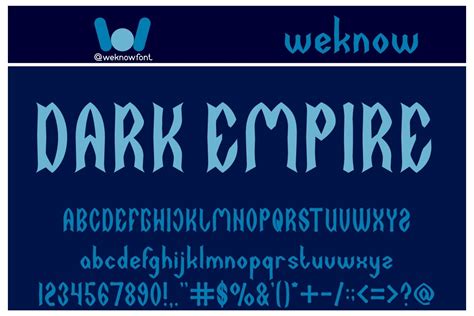 Dark Empire Font By Weknow · Creative Fabrica