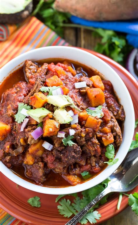 Simple roasted sweet potatoes with just a hint of spice. Beef and Sweet Potato Chili - Spicy Southern Kitchen