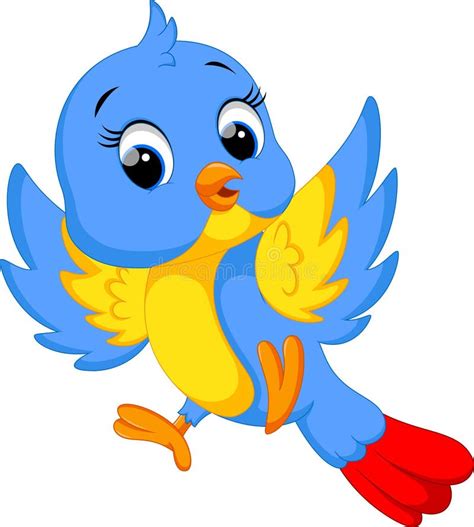 Cute Blue Bird Cartoon Stock Vector Illustration Of Icon 33236389