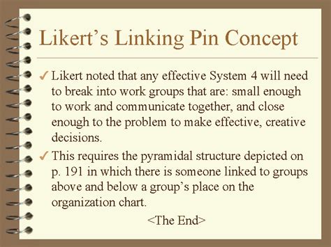 Likerts Linking Pin Concept